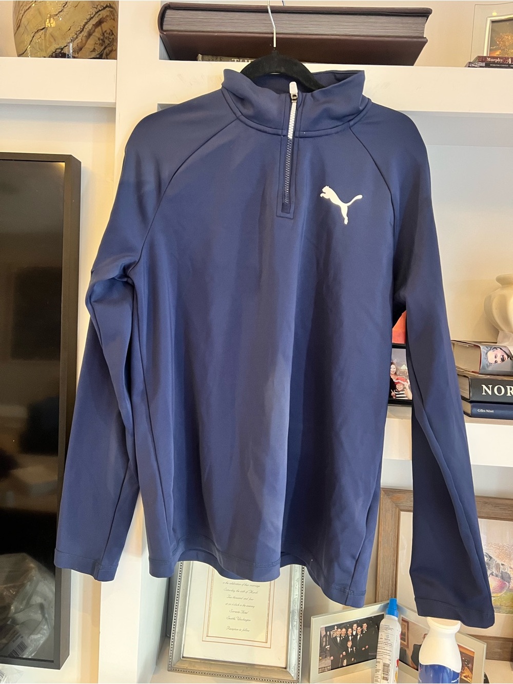 Puma Navy Blue Quarter-Zip Performance Jacket